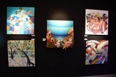 DUBAI, BAE - 20 Aralık 2021 'de Dubai, BAE' deki Seyşeller pavyonu.