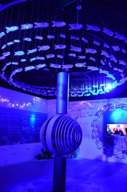 DUBAI, BAE - 20 Aralık 2021 'de Dubai, BAE' deki Seyşeller pavyonu.