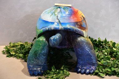 DUBAI, BAE - 20 Aralık 2021 'de Dubai, BAE' deki Seyşeller pavyonu.