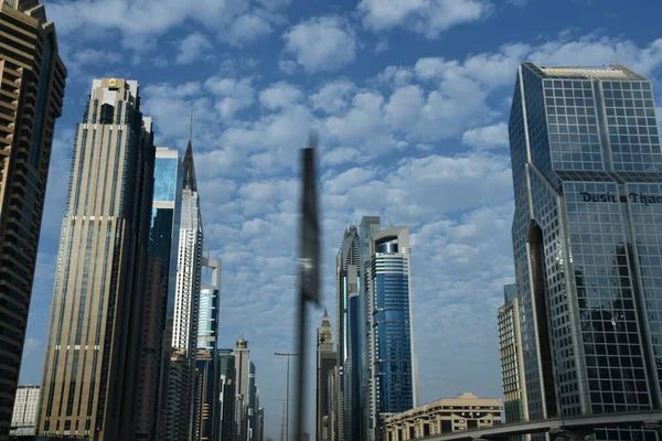 Дубай Оаэ Dec View Sheikh Zayed Road Skyscrapers Dubai Uae — стоковое фото