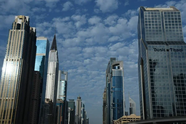 Дубай Оаэ Dec View Sheikh Zayed Road Skyscrapers Dubai Uae — стоковое фото