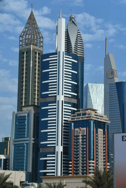 Дубай Оаэ Dec View Sheikh Zayed Road Skyscrapers Dubai Uae — стоковое фото