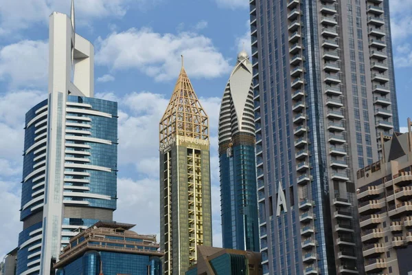 Дубай Оаэ Dec View Sheikh Zayed Road Skyscrapers Dubai Uae — стоковое фото