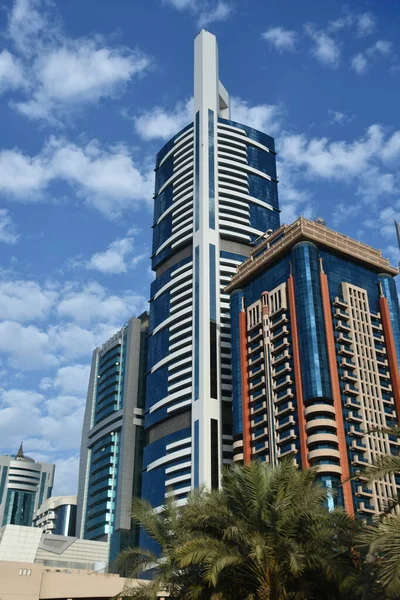 Dubai Emirados Árabes Unidos Dec Vista Dos Arranha Céus Sheikh — Fotografia de Stock