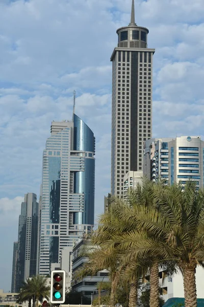 Dubai Zjednoczone Emiraty Arabskie Dec Widok Wieżowce Sheikh Zayed Road — Zdjęcie stockowe