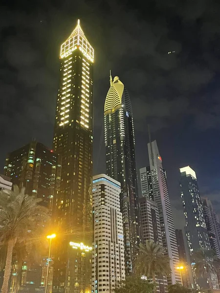 Dubai Eau Dec Vue Des Gratte Ciel Sheikh Zayed Road — Photo