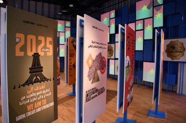 DUBAI, BAE - 20 Aralık 2021 'de Dubai, BAE' de görülen Burkina Faso pavyonu.