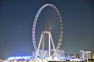 Dubai, BAE - 25 Aralık Dubai, Dubai 'deki Bluewaters Adası' nda. 210 metre yüksekliğindedir ve belirgin manzaraya sahiptir..