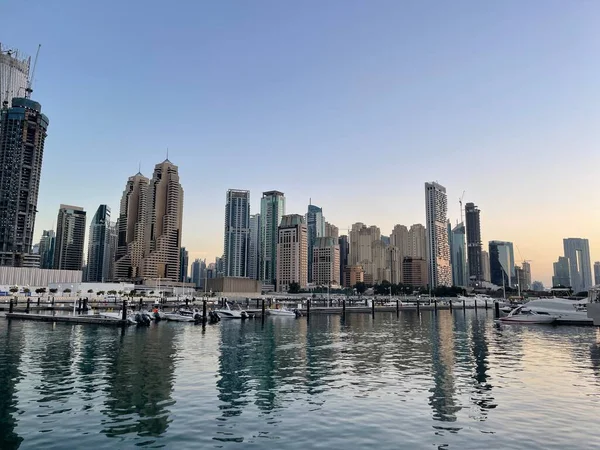 Dubai Emirati Arabi Uniti Dec Veduta Dubai Marina Dal Porto — Foto Stock