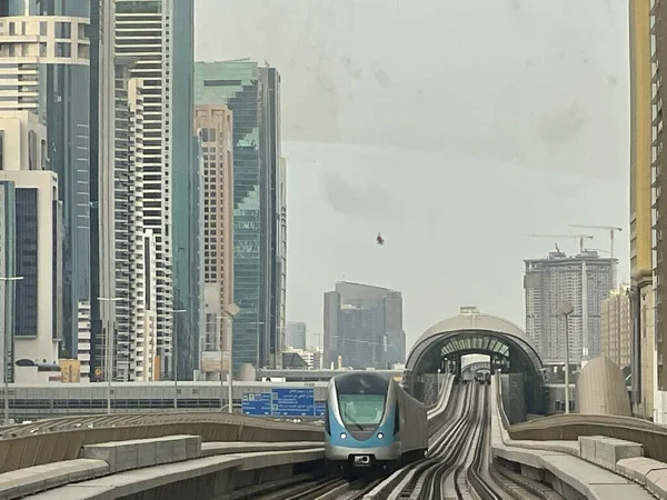 Dubai Uae Dec Dubai Metro Уздовж Шейх Заєд Роуд Дубаї — стокове фото