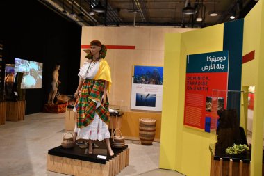 DUBAI, BAE - 20 DEC: 20 Aralık 2021 'de Dubai, BAE' deki Expo 2020 'deki Dominica pavyonu.