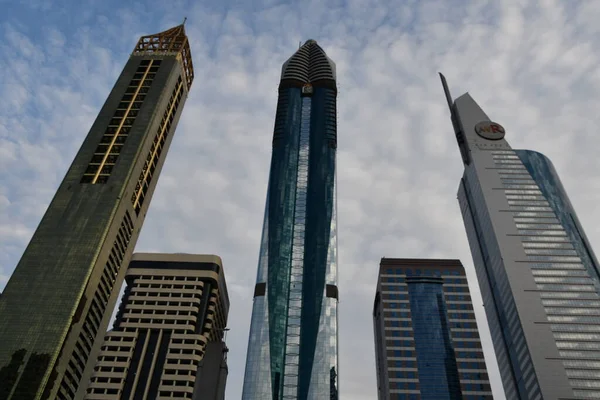 Дубай Оаэ Dec View Sheikh Zayed Road Skyscrapers Dubai Uae — стоковое фото