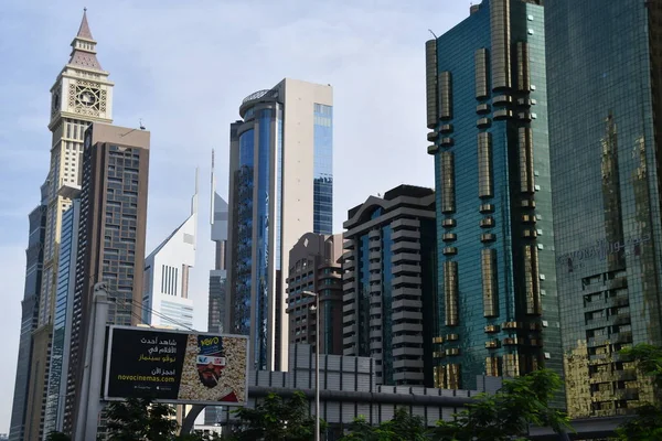 Дубай Оаэ Dec View Sheikh Zayed Road Skyscrapers Dubai Uae — стоковое фото