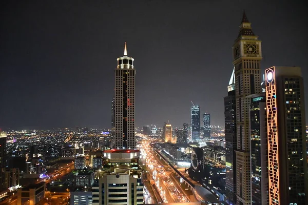 Dubai Bae Aralık 2021 Dubai Bae Deki Şeyh Zayed Yolu — Stok fotoğraf