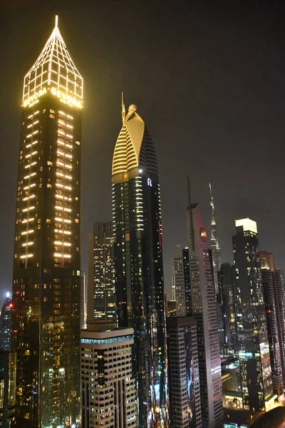 Dubai Zjednoczone Emiraty Arabskie Dec Widok Wieżowce Sheikh Zayed Road — Zdjęcie stockowe