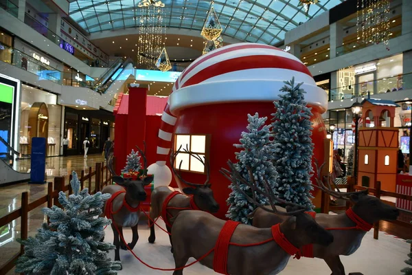 Dubai Zjednoczone Emiraty Arabskie Grudzień Winter Wonderland Dubai Festival City — Zdjęcie stockowe