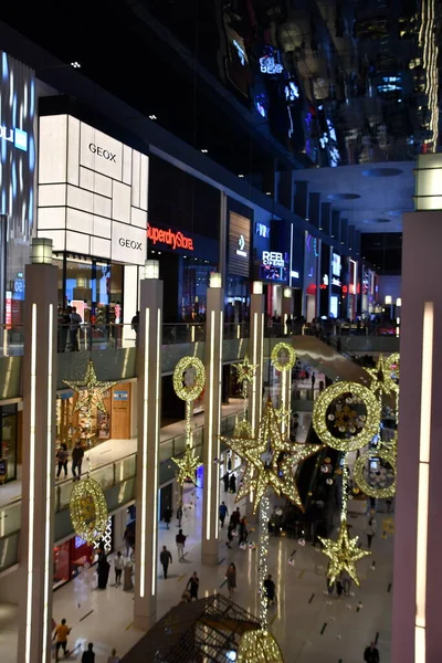 Дубай Оаэ Dec Рождественский Декор Dubai Mall Дубае Оаэ Видно — стоковое фото
