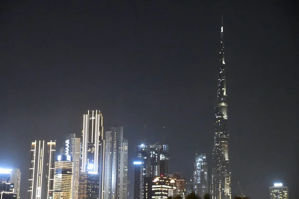 Dubai Emirados Árabes Unidos Dec Vista Dos Arranha Céus Sheikh — Fotografia de Stock