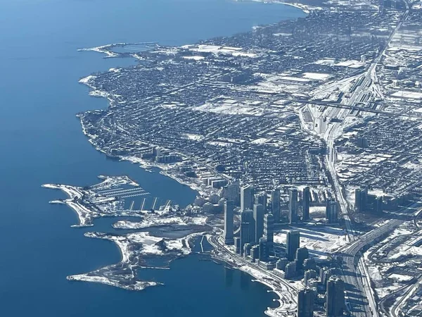 Vista Aérea Toronto Canadá Winter — Foto de Stock