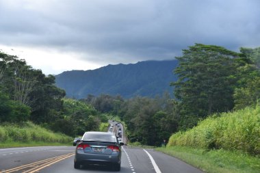 KAUAI HI - 18 AUG: Hawaii 'deki Kauai Adası' nın etrafında gezinti, 18 Ağustos 2021 'de görüldüğü gibi.