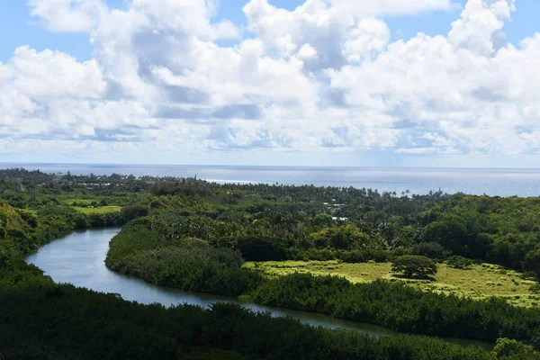 View Wailua River State Park Poliahu Heiau Kapaa Kauai Island — Stock Photo, Image