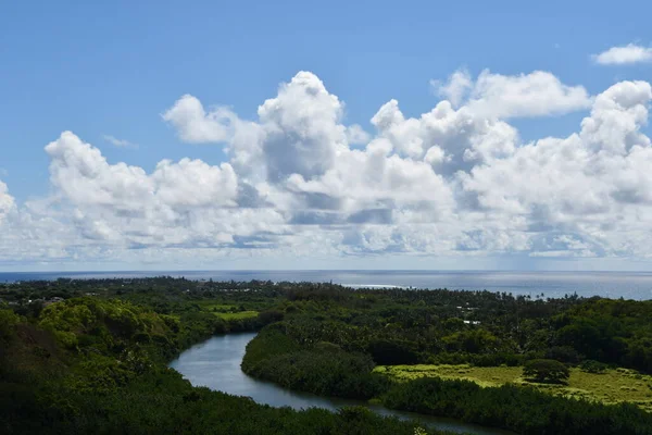 View Wailua River State Park Poliahu Heiau Kapaa Kauai Island — Stock Photo, Image