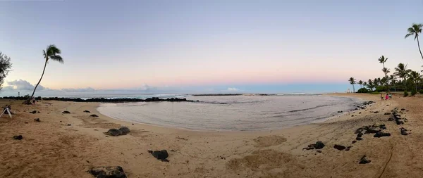 Восход Солнца Пляже Пуапу Острове Кауаи Гавайях — стоковое фото