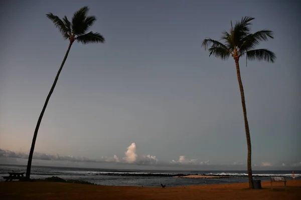 Salida Del Sol Playa Poipu Isla Kauai Hawai —  Fotos de Stock