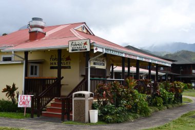 HANALEI, HI - 19 AUG: 19 Ağustos 2021 'de Hawaii' deki Kauai Adası 'ndaki Hanalei Merkezi.