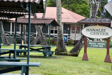 HANALEI, HI - 19 AUG: 19 Ağustos 2021 'de Hawaii' deki Kauai Adası 'ndaki Hanalei Merkezi.