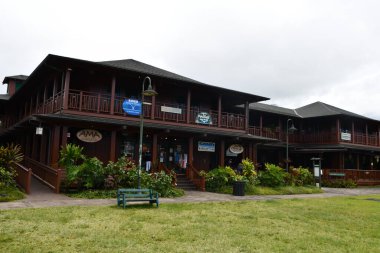 HANALEI, HI - 19 AUG: 19 Ağustos 2021 'de Hawaii' deki Kauai Adası 'ndaki Hanalei Merkezi.