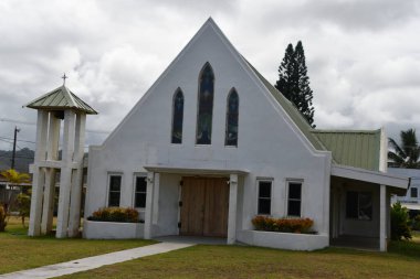 KAPAA, HI - 19 AUG: Kauai adasındaki Kapaa First Hawaiian Kilisesi; 19 Ağustos 2021 'de Hawaii yerlilerinin kilisesi.