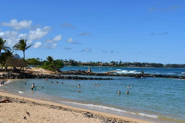 Wailua Aug Lydgate Beach Park Bij Wailua Kauai Island Hawaii — Stockfoto