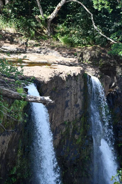 Wailua Zwilling Stürzt Auf Kauai Auf Hawaii — Stockfoto