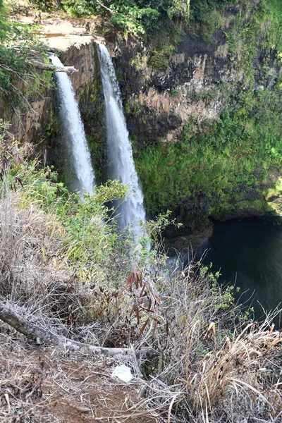 Wailua Gemella Cade Kauai Alle Hawaii — Foto Stock