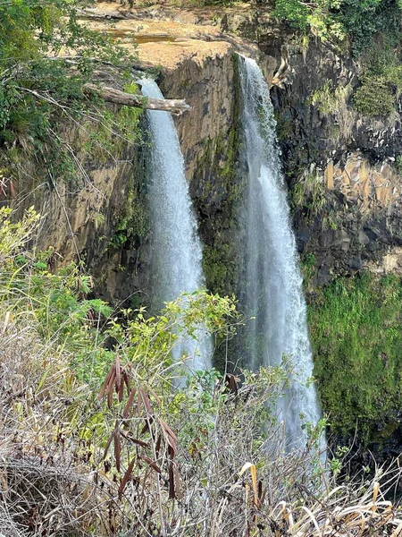 Wailua Gêmeo Cai Sobre Kauai Havaí — Fotografia de Stock