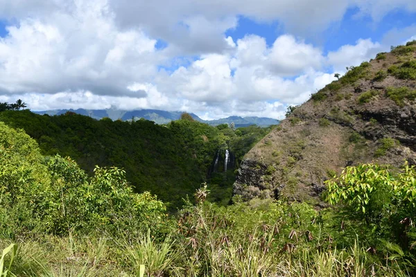 夏威夷考艾岛的Opaekaa瀑布 — 图库照片