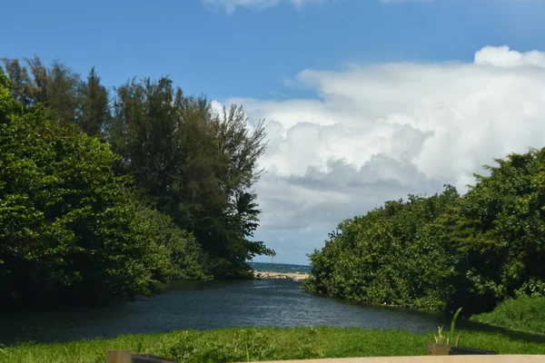 Vista Del Agua Desde Hanalei Isla Kauai Hawaii —  Fotos de Stock