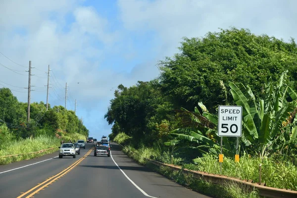 Kauai 8月19 2021年8月19日に見られるようにハワイのカウアイ島をドライブ — ストック写真