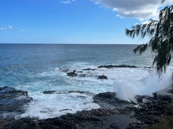 Spouting Horn Blowhole Isla Kauai Hawai —  Fotos de Stock