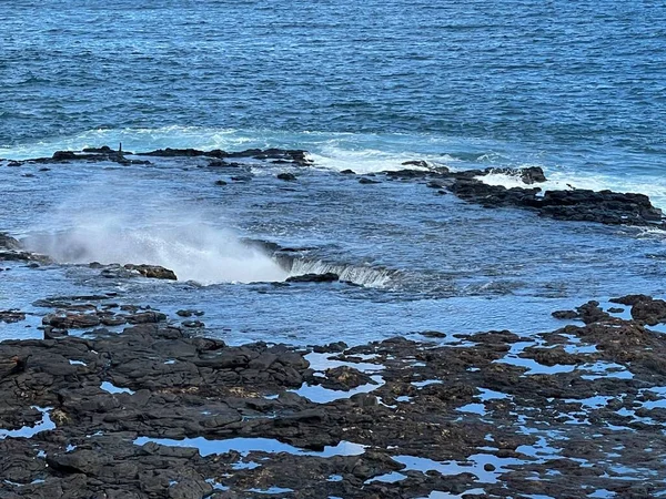 Spouting Horn Blowhole Στο Νησί Kauai Στη Χαβάη — Φωτογραφία Αρχείου