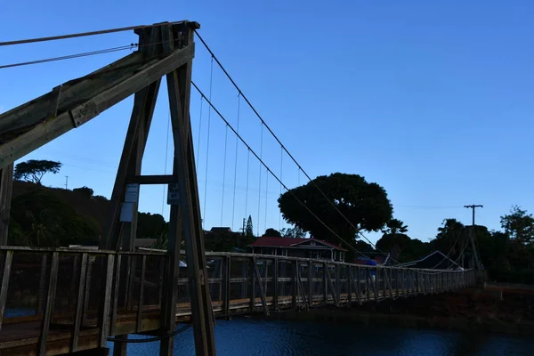 Hanapepe Aug Swinging Bridge Hanapepe Island Kauai Hawaii Seen Aug — Stock Photo, Image