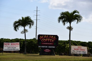 KALAHEO HI - 20 Ağustos 2021 'de Hawaii' de Kalaheo, Kalaheo 'daki Kauai Kahve Şirketi.