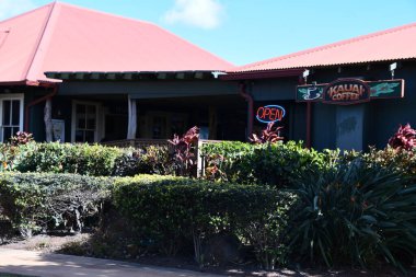 KALAHEO HI - 20 Ağustos 2021 'de Hawaii' de Kalaheo, Kalaheo 'daki Kauai Kahve Şirketi.