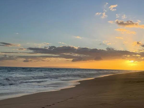 Sonnenuntergang Kekaha Beach Park Auf Kauai Hawaii — Stockfoto