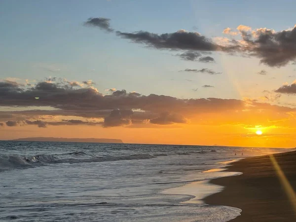 Zachód Słońca Kekaha Beach Park Kauai Hawaje — Zdjęcie stockowe