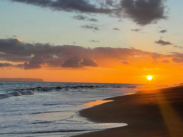 Západ Slunce Kekaha Beach Park Kauai Havaj — Stock fotografie