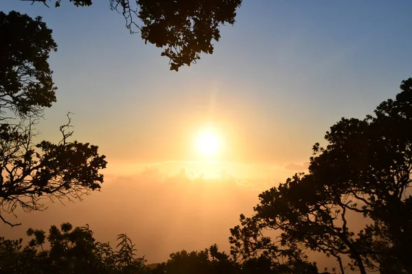 ハワイのカウアイ島カパアにあるコーキー州立公園のKalalau Lookoutからの夕日 — ストック写真