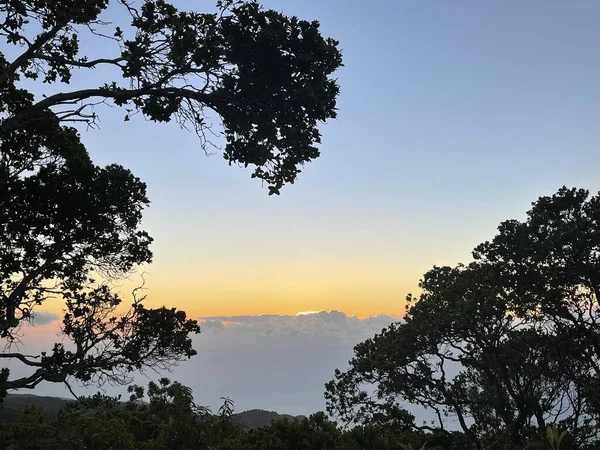 Widok Zachód Słońca Kalalau Lookout Kokee State Park Kapaa Kauai — Zdjęcie stockowe