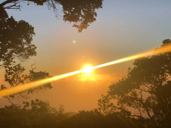 Ηλιοβασίλεμα Από Kalalau Lookout Στο Kokee State Park Στο Kapaa — Φωτογραφία Αρχείου